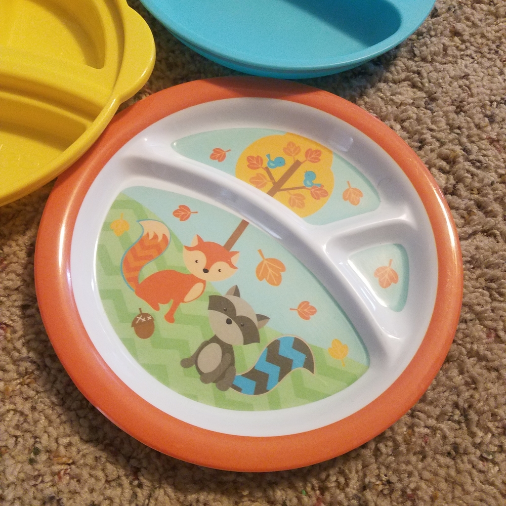 Colorful Divided Kids Plates Set - Picture 2 of 3
